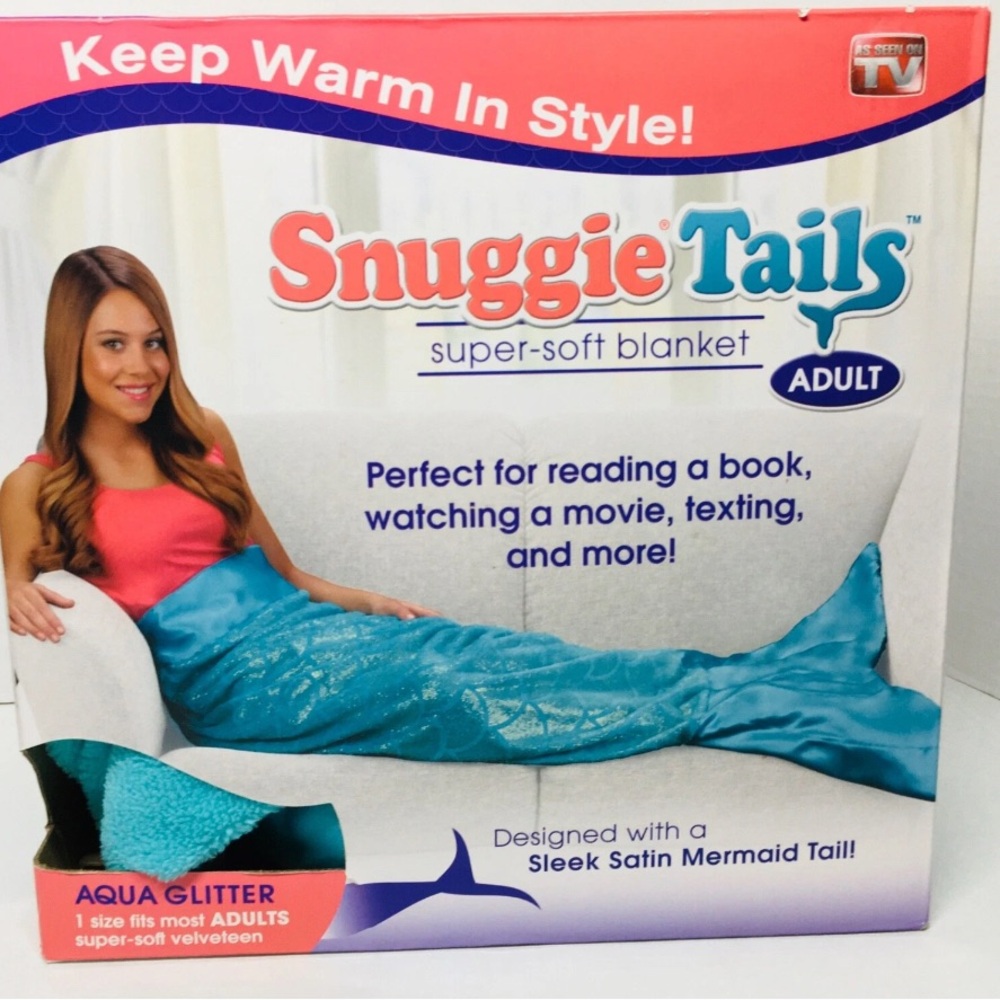Snuggie Tails Blue Mermaid Blanket- The Original One From The 90s- New